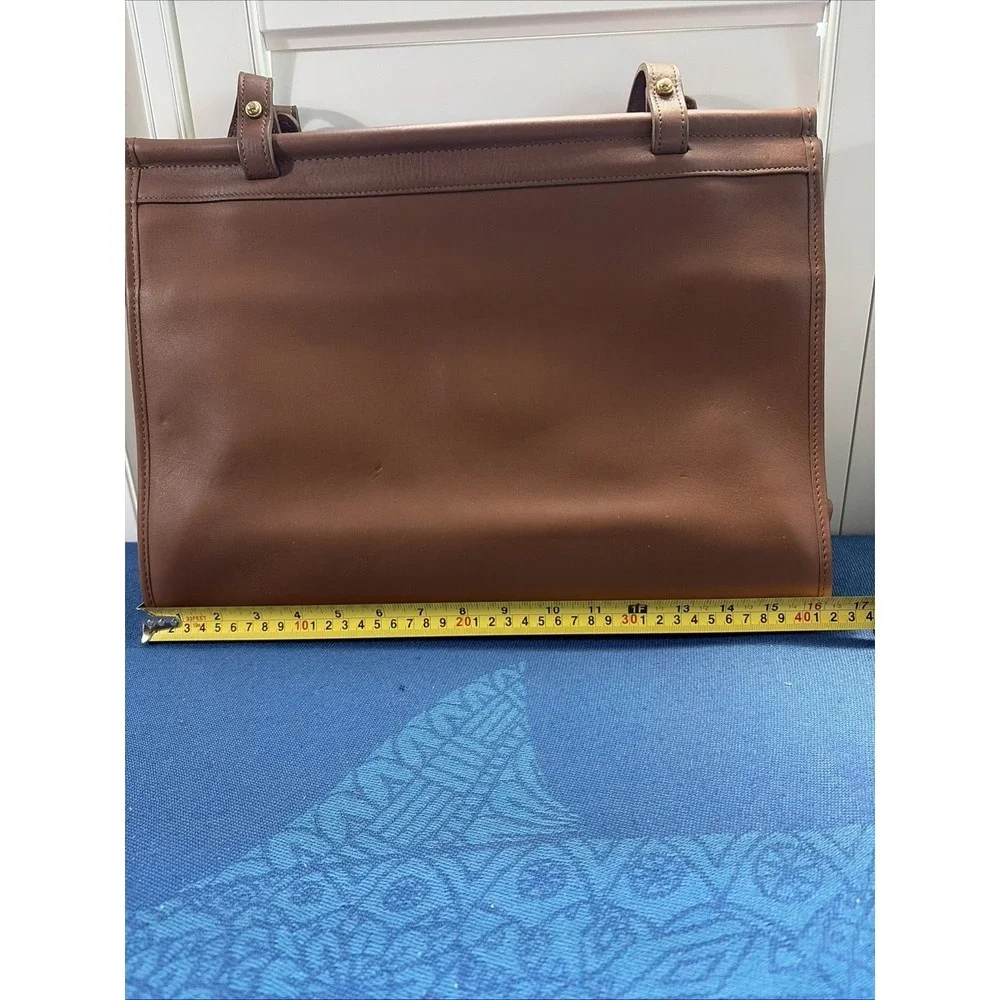 Jack Georges Vintage Dowel Tote Bag Brief Leather Briefcase Unisex Brown USA